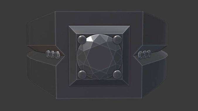 ring with diamonds Low-poly 3D print model