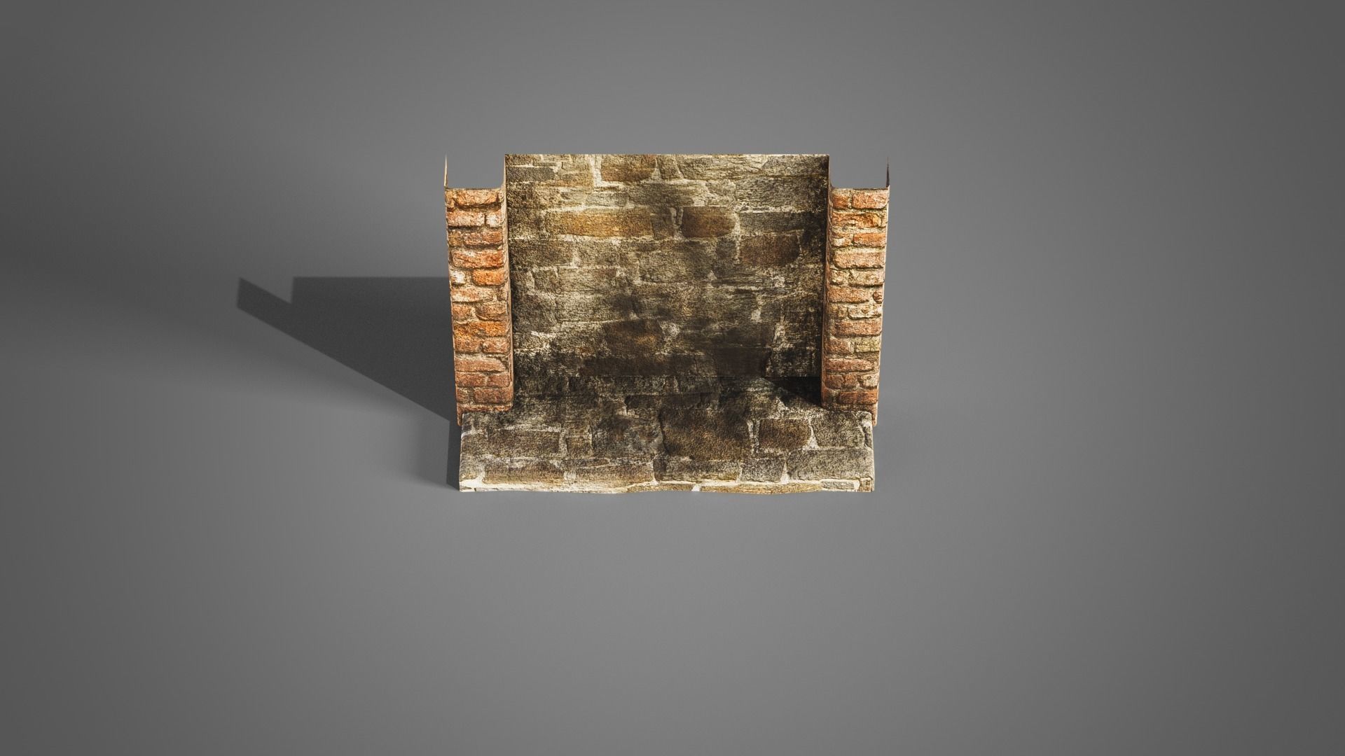 Fireplace set Low-poly 3D model_33