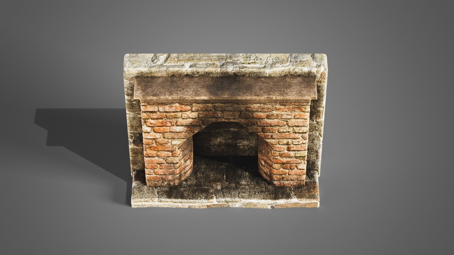 Fireplace set Low-poly 3D model_48