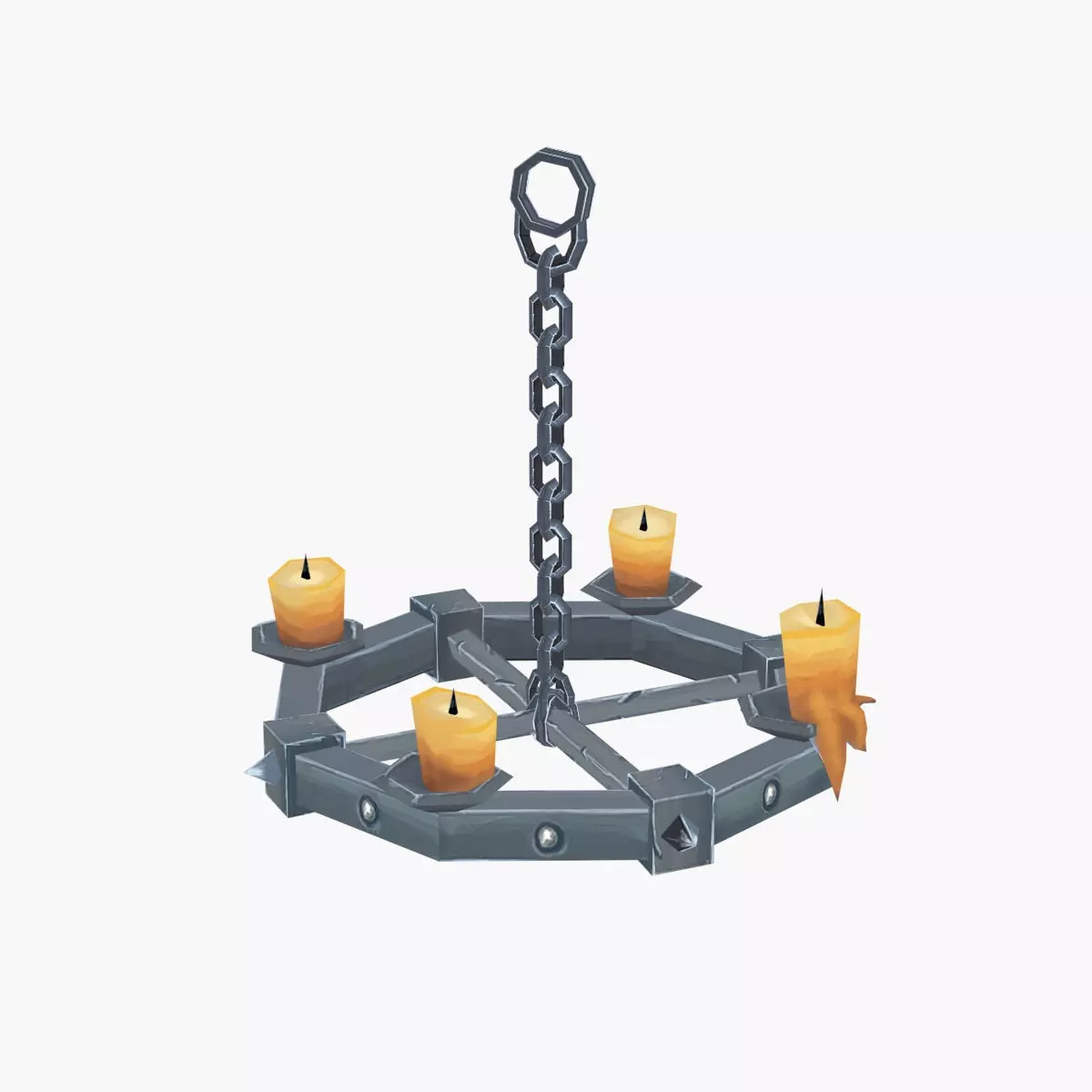 Chandelier Hand Paint Low-poly 3D model