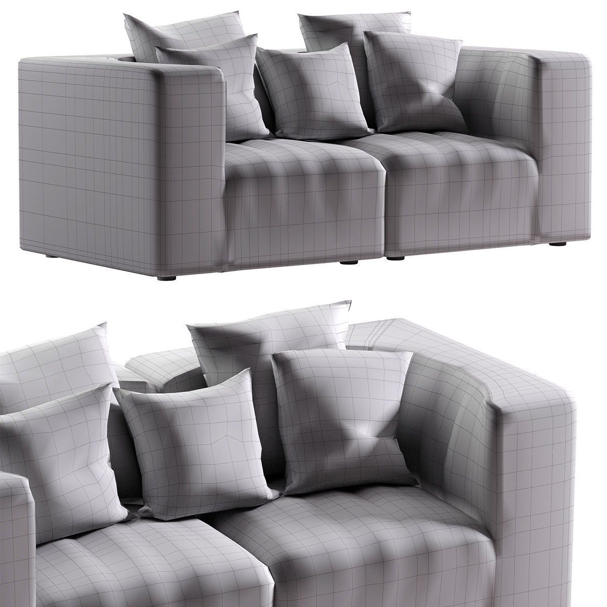 Low Poly 9000 Sofa by ARFLEX Low-poly 3D model_20