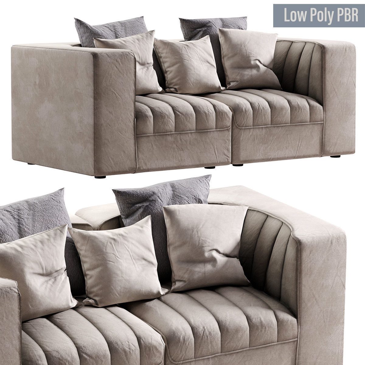 Low Poly 9000 Sofa by ARFLEX Low-poly 3D model_21