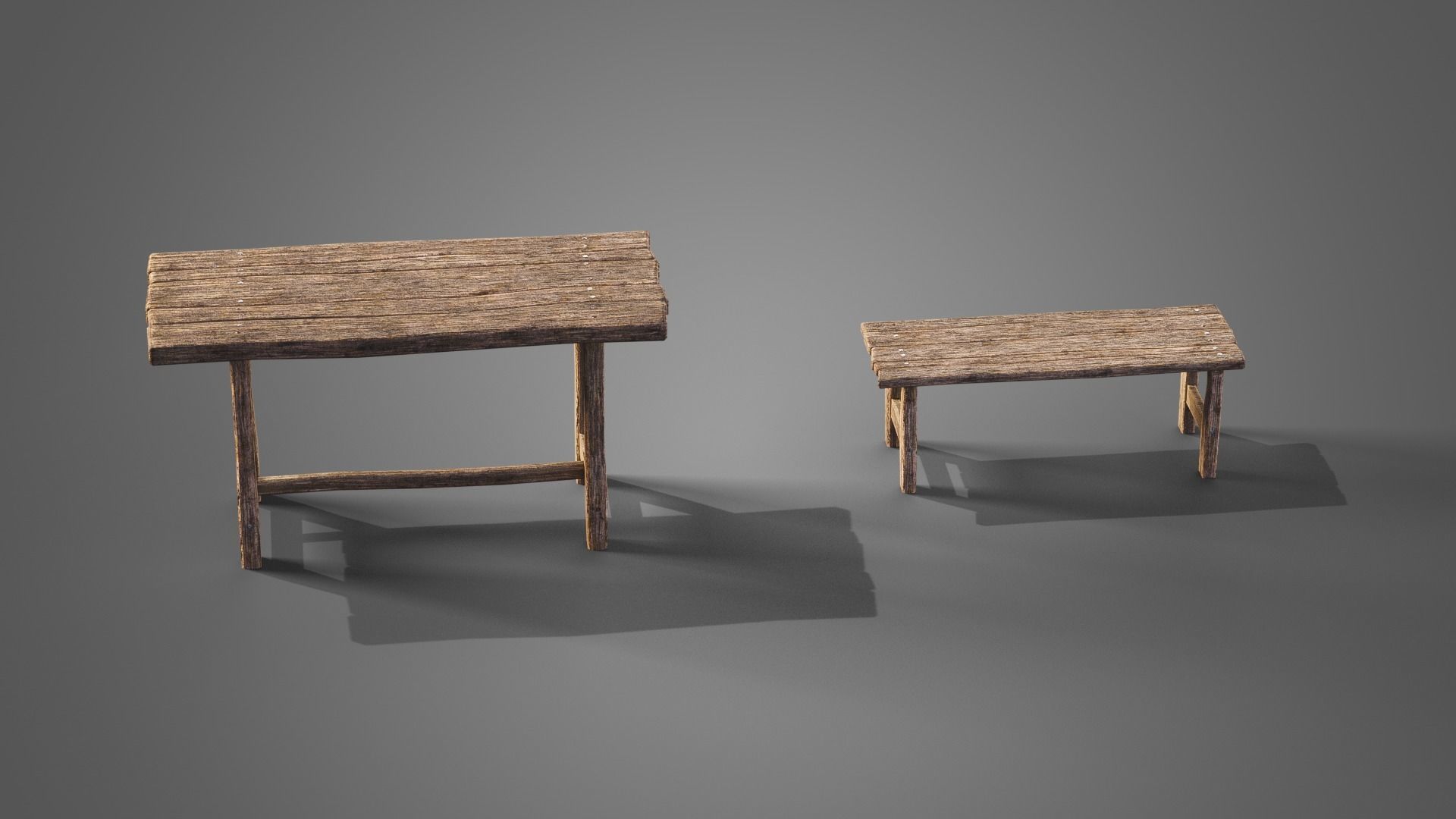 Chairs and tables set Low-poly 3D model_18