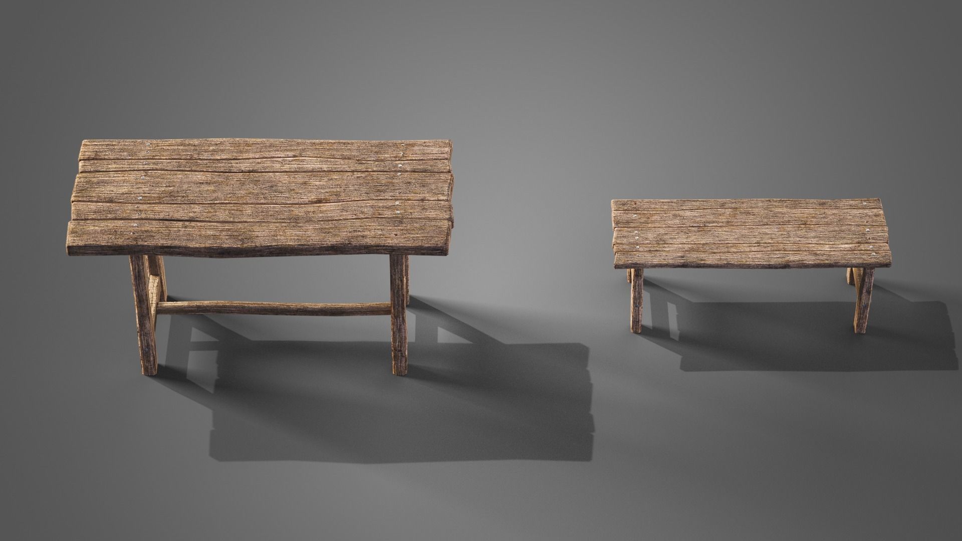 Chairs and tables set Low-poly 3D model_21
