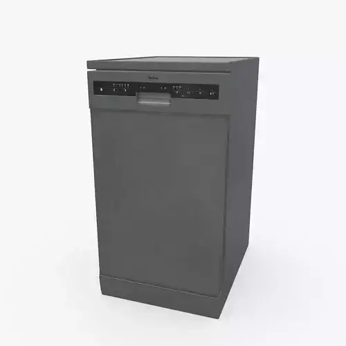 Dishwasher Amica DFM41E6QISMG Silver 3D Model Low-poly 3D model