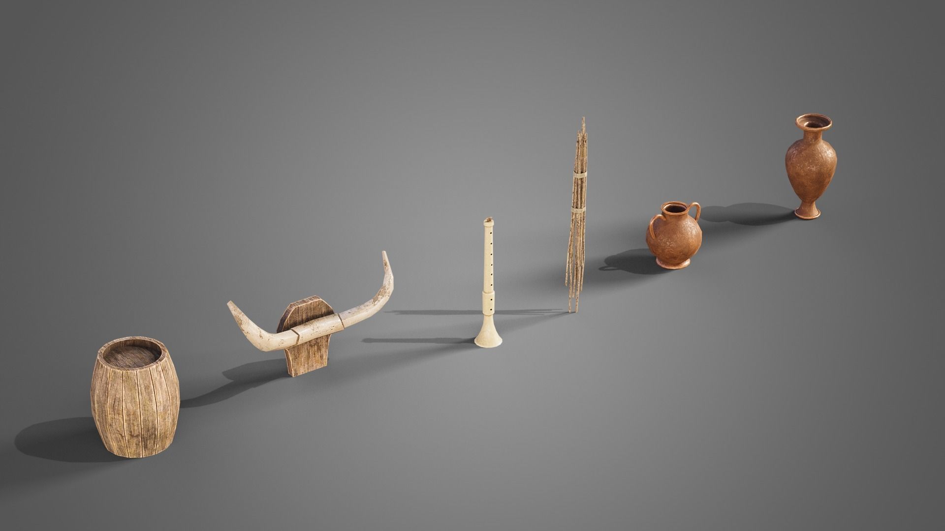 Various props collection Low-poly 3D model_6
