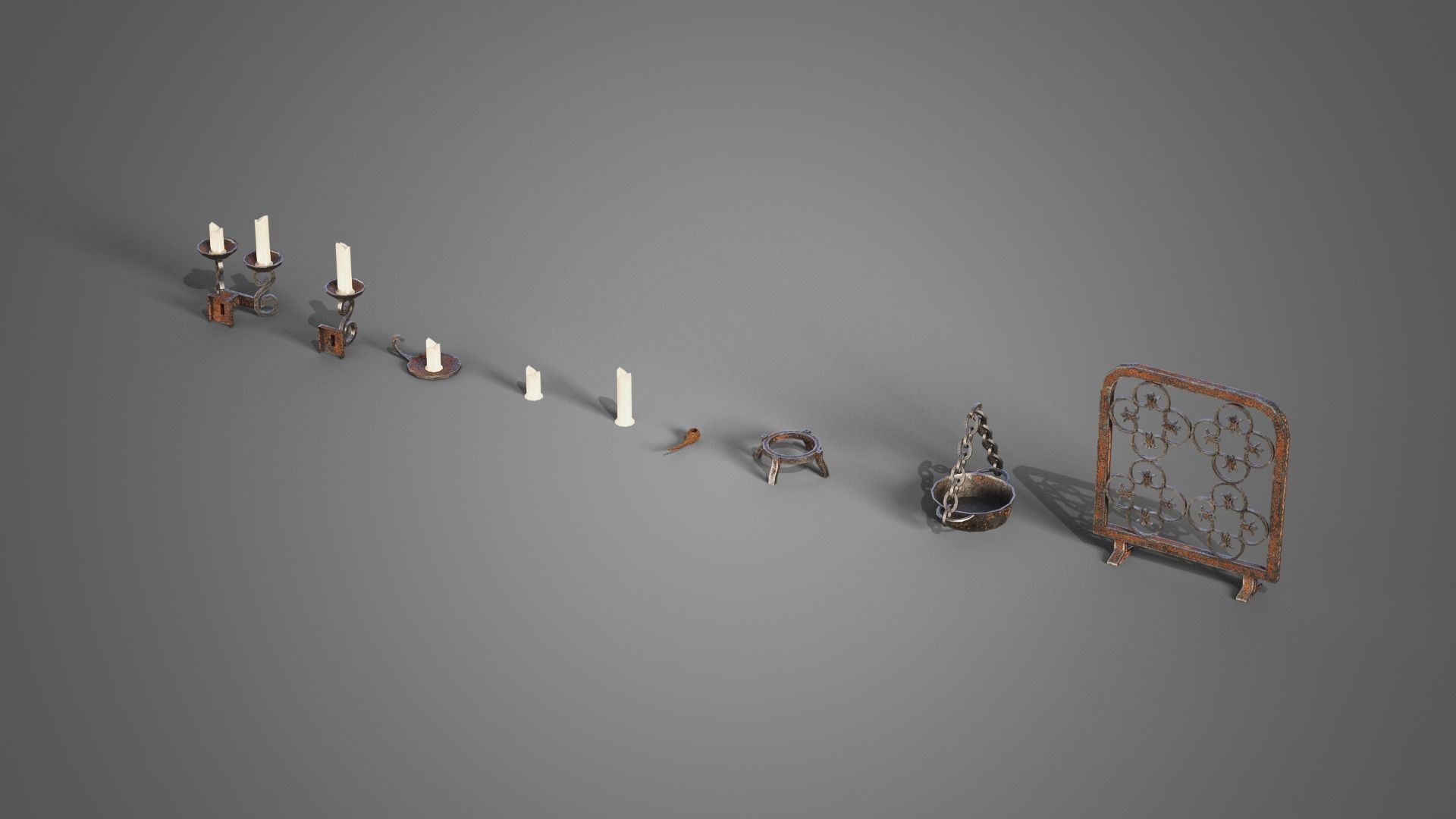 Various props collection Low-poly 3D model_14