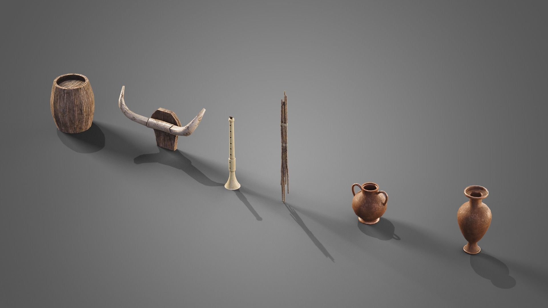 Various props collection Low-poly 3D model_5