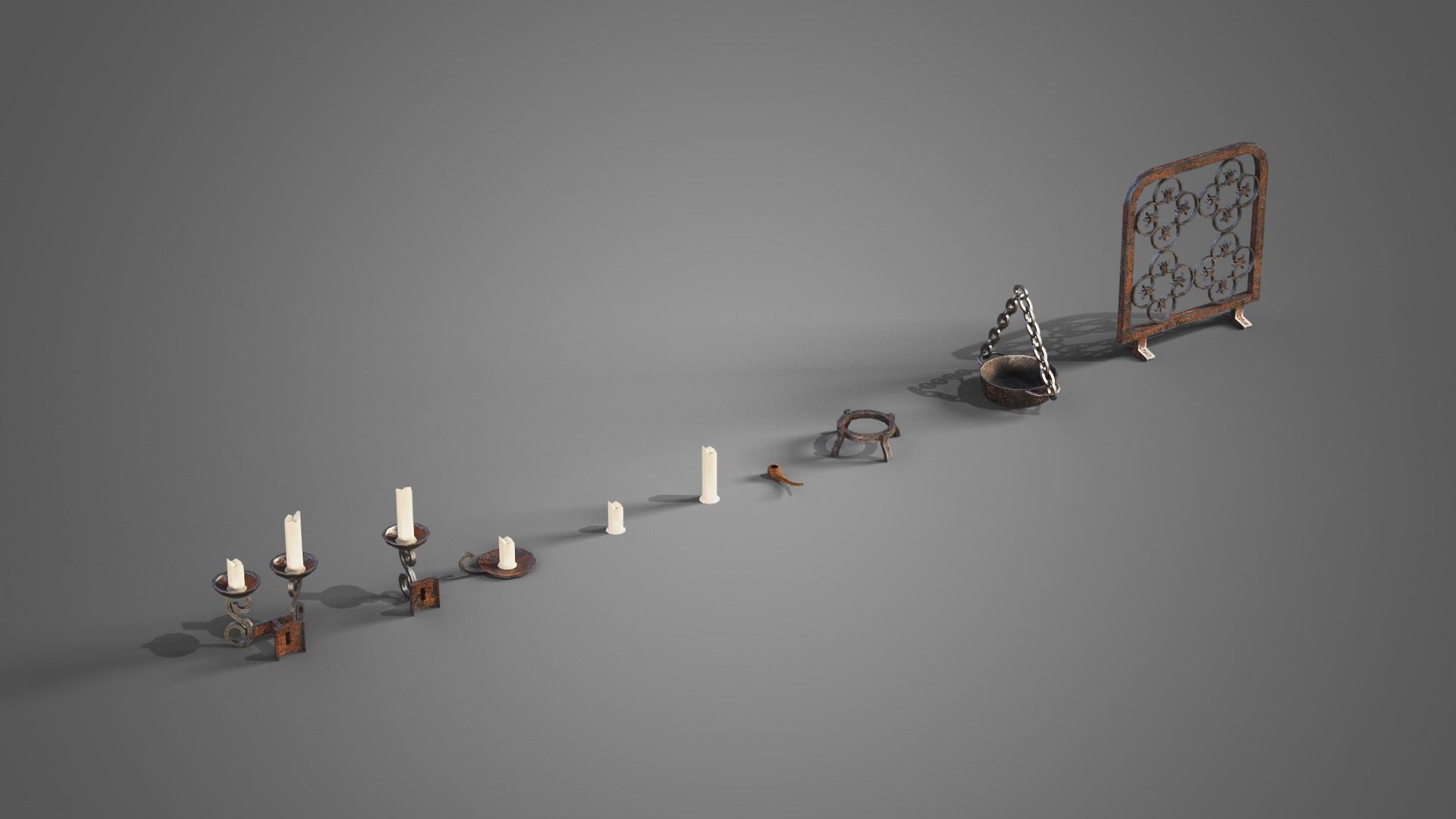 Various props collection Low-poly 3D model_12