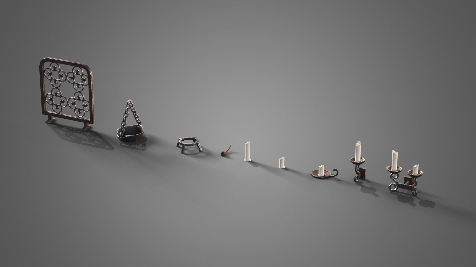 Various props collection Low-poly 3D model_8