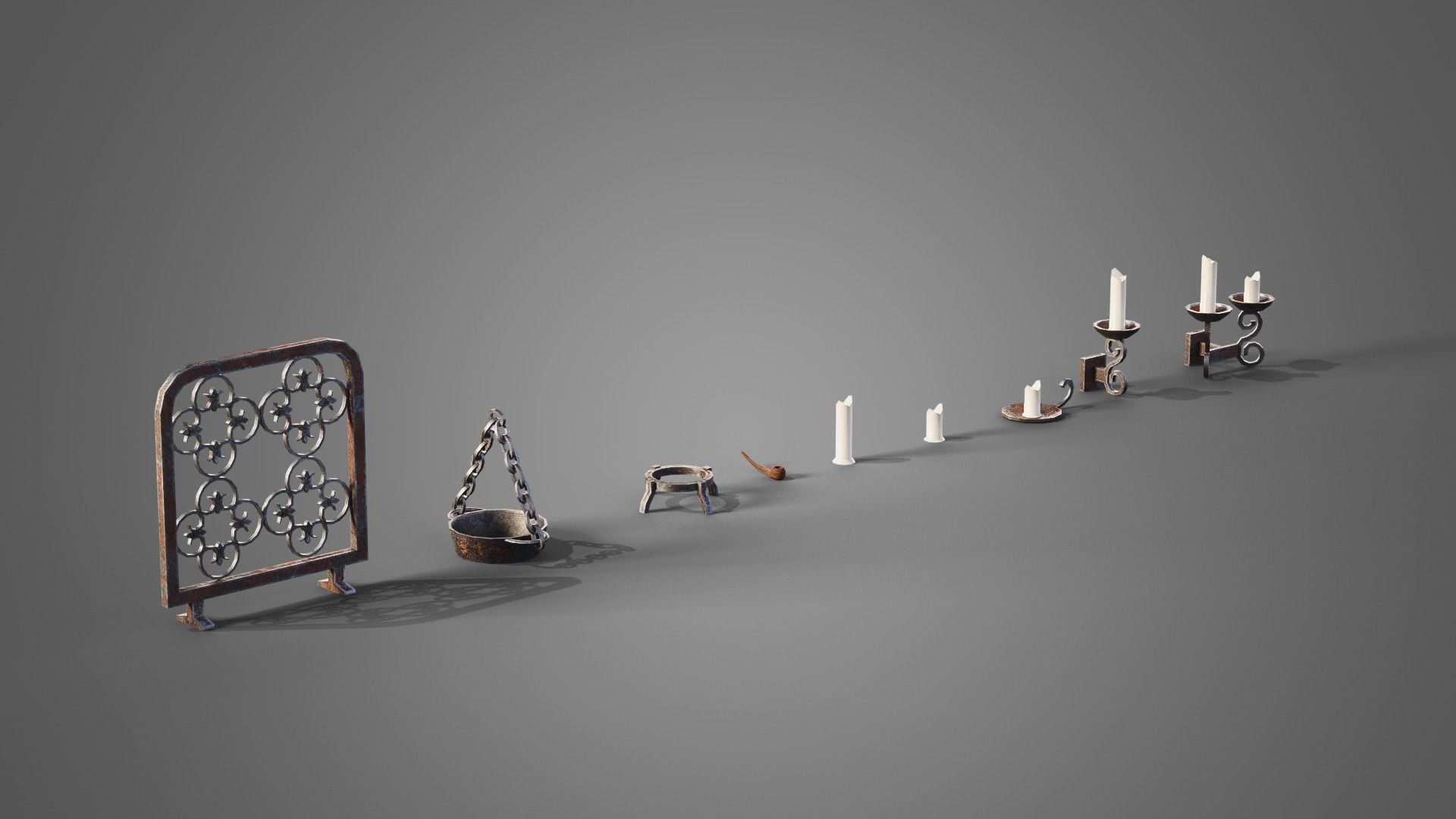 Various props collection Low-poly 3D model_11