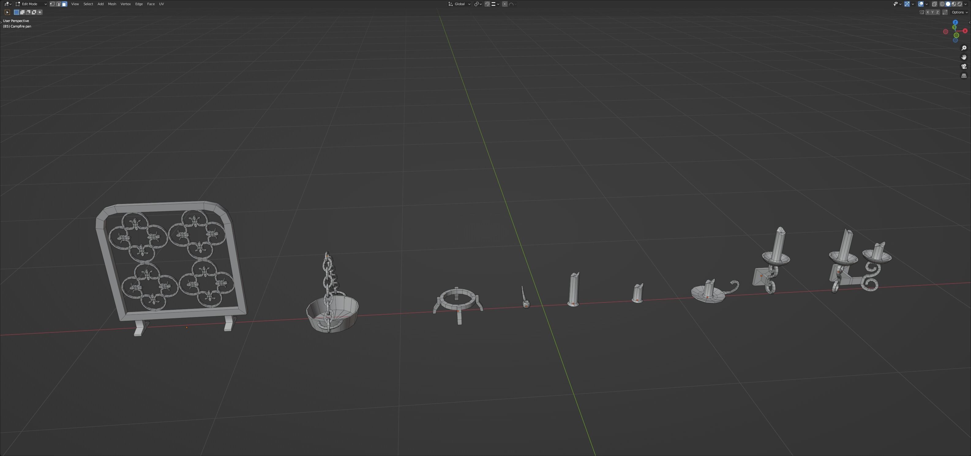 Various props collection Low-poly 3D model_16