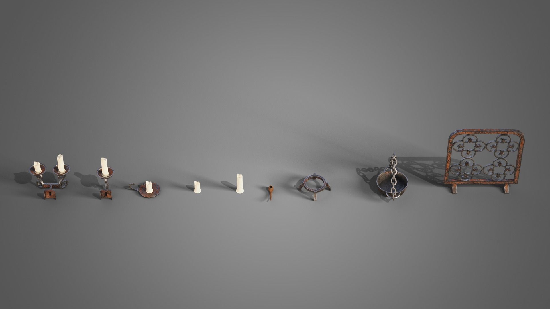 Various props collection Low-poly 3D model_13