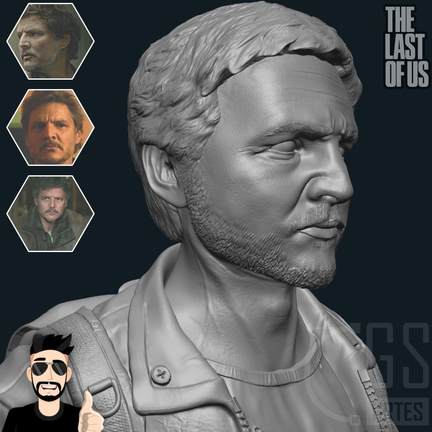JOEL MILLER - THE LAST OF US - PEDRO PASCAL 3D print model_14