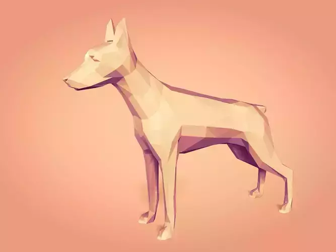 Low Poly Dog - Doberman   3D print model