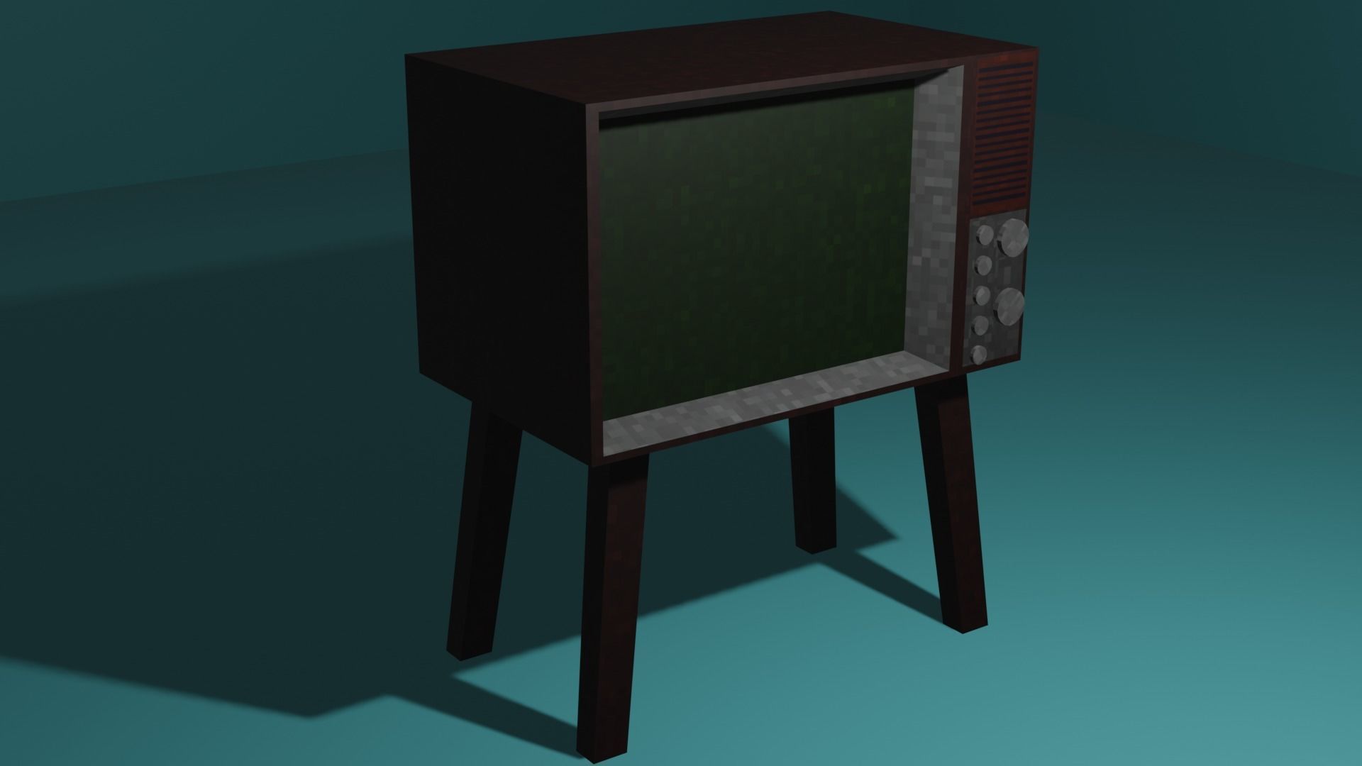 TV Old Retro PS1 PSX style Low-poly 3D model_2