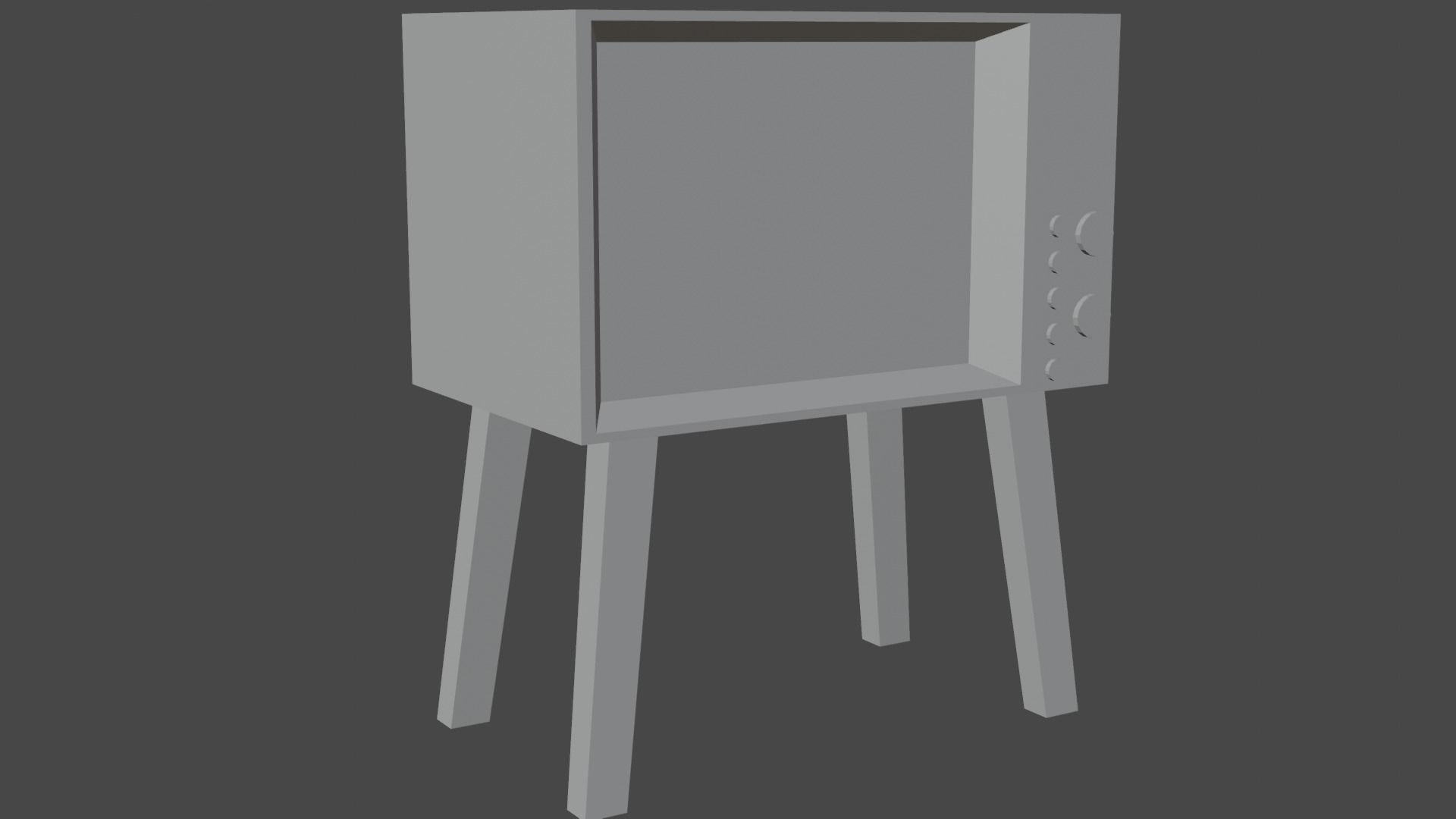 TV Old Retro PS1 PSX style Low-poly 3D model_11