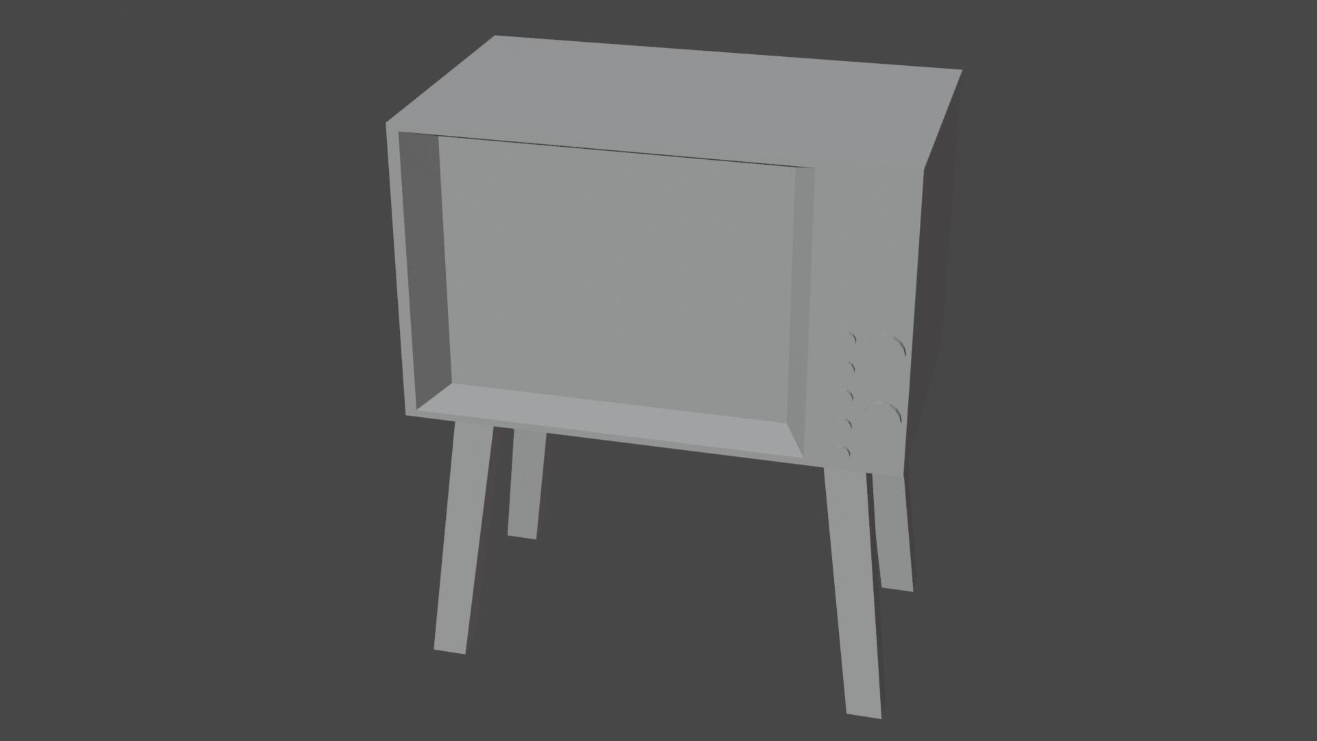 TV Old Retro PS1 PSX style Low-poly 3D model_10