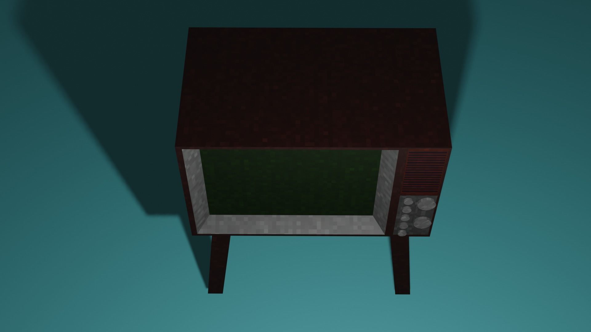 TV Old Retro PS1 PSX style Low-poly 3D model_9