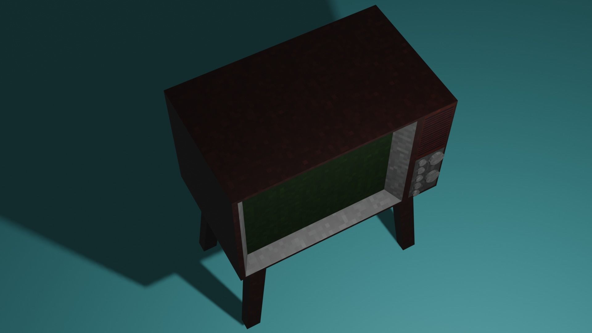 TV Old Retro PS1 PSX style Low-poly 3D model_5