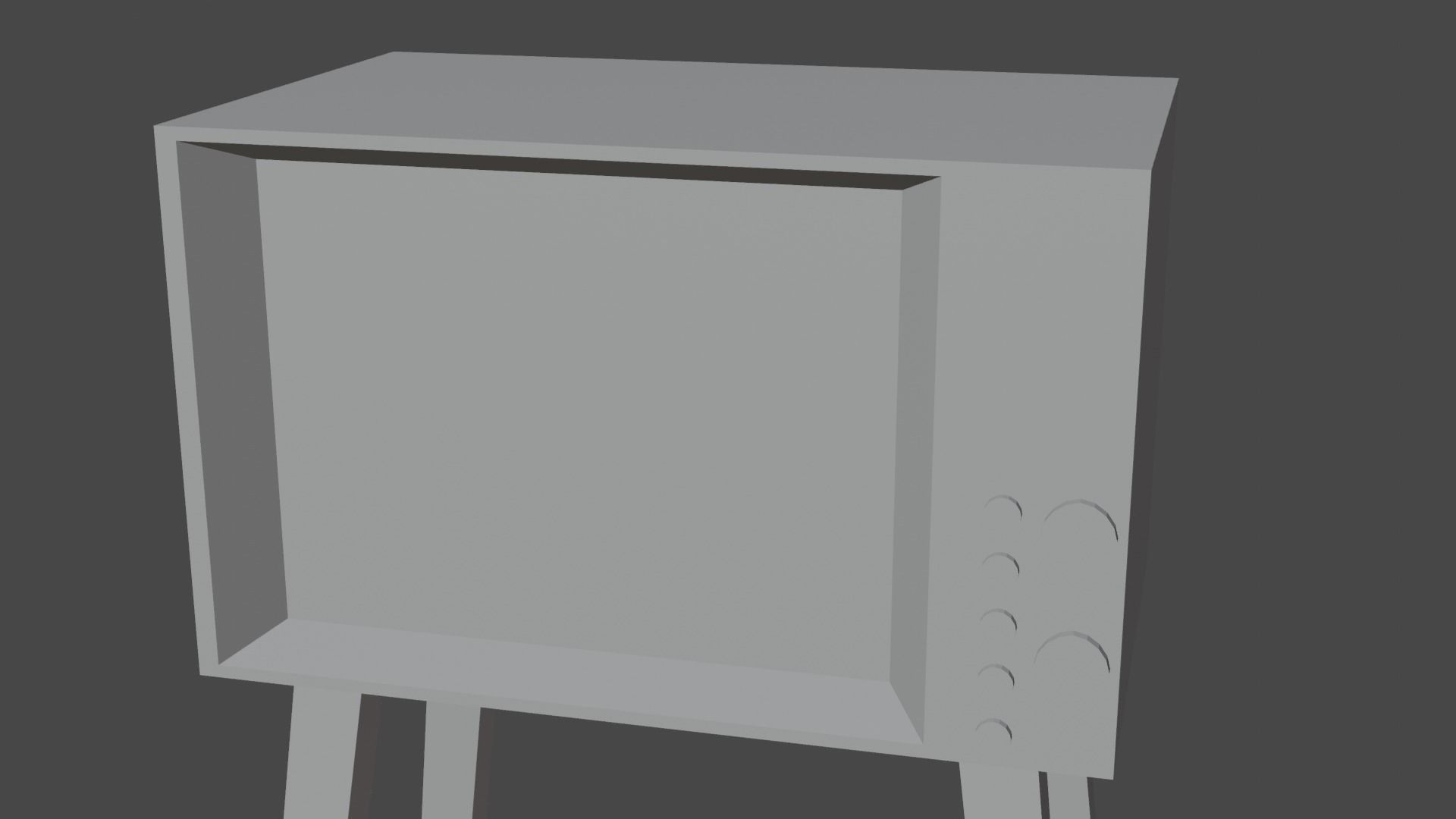 TV Old Retro PS1 PSX style Low-poly 3D model_17