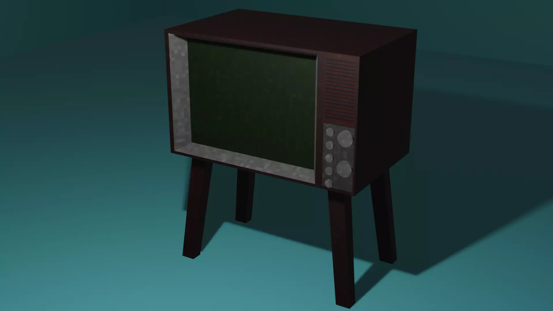 TV Old Retro PS1 PSX style Low-poly 3D model_0