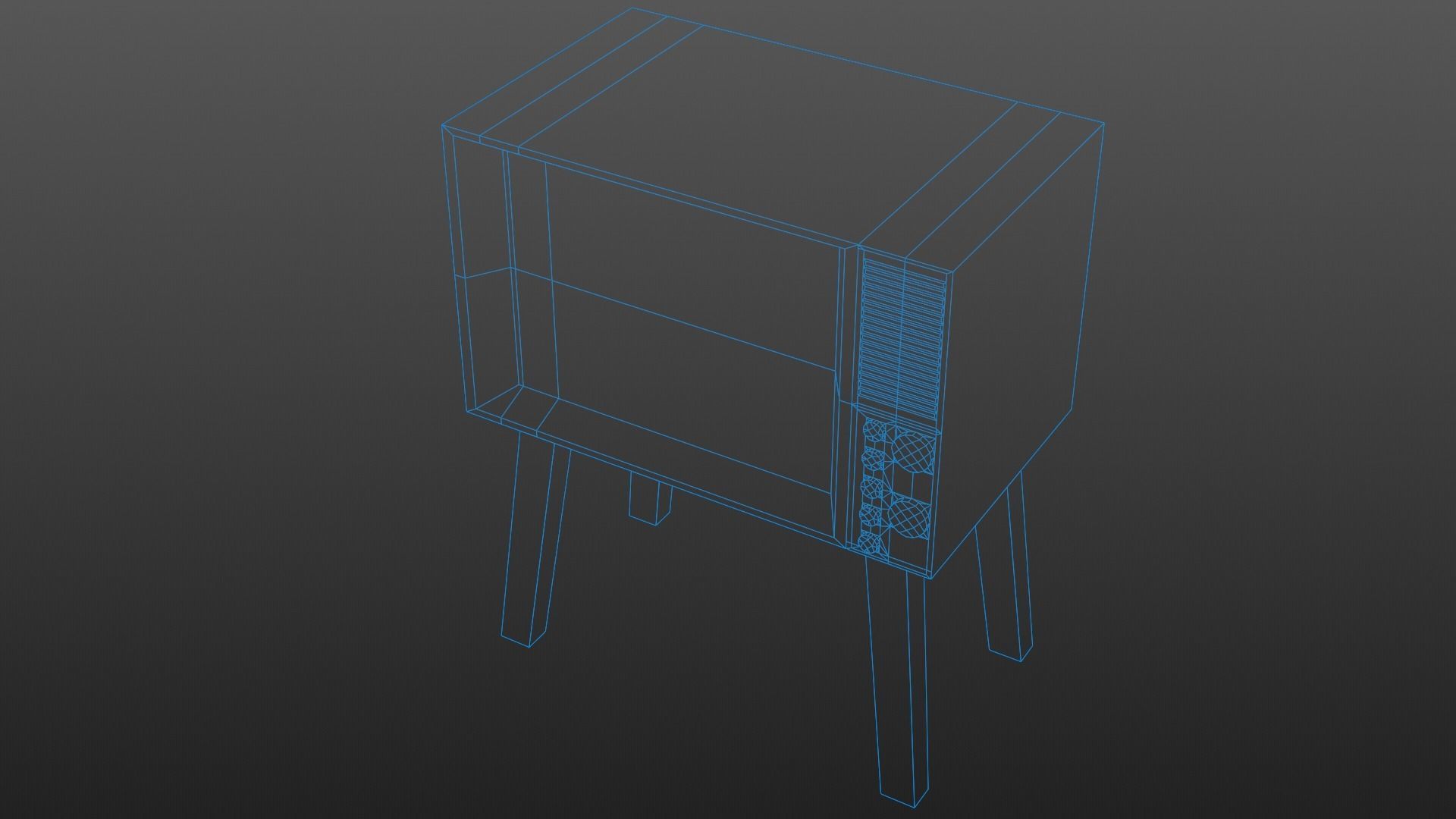 TV Old Retro PS1 PSX style Low-poly 3D model_20