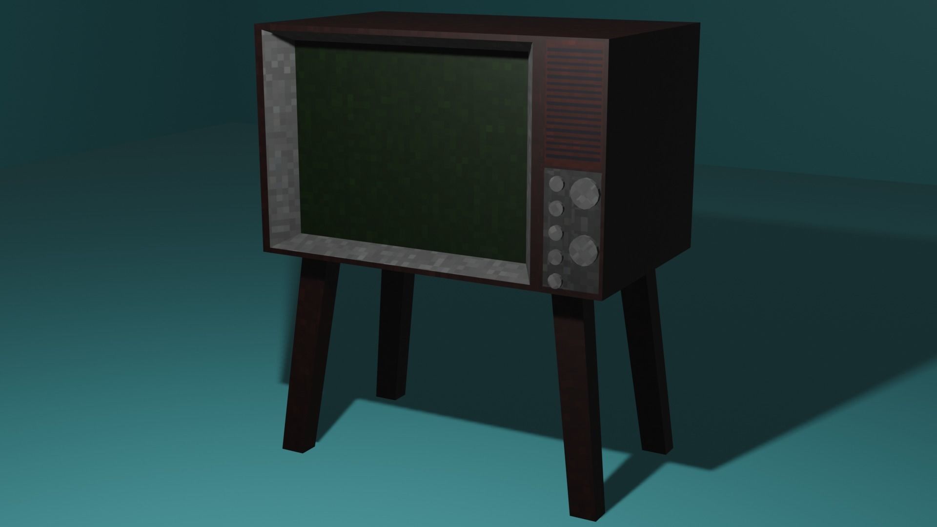 TV Old Retro PS1 PSX style Low-poly 3D model_7