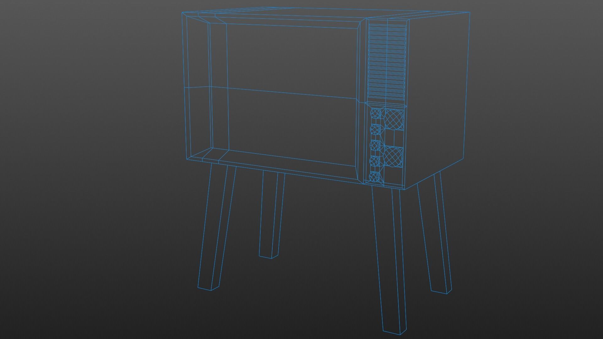 TV Old Retro PS1 PSX style Low-poly 3D model_19