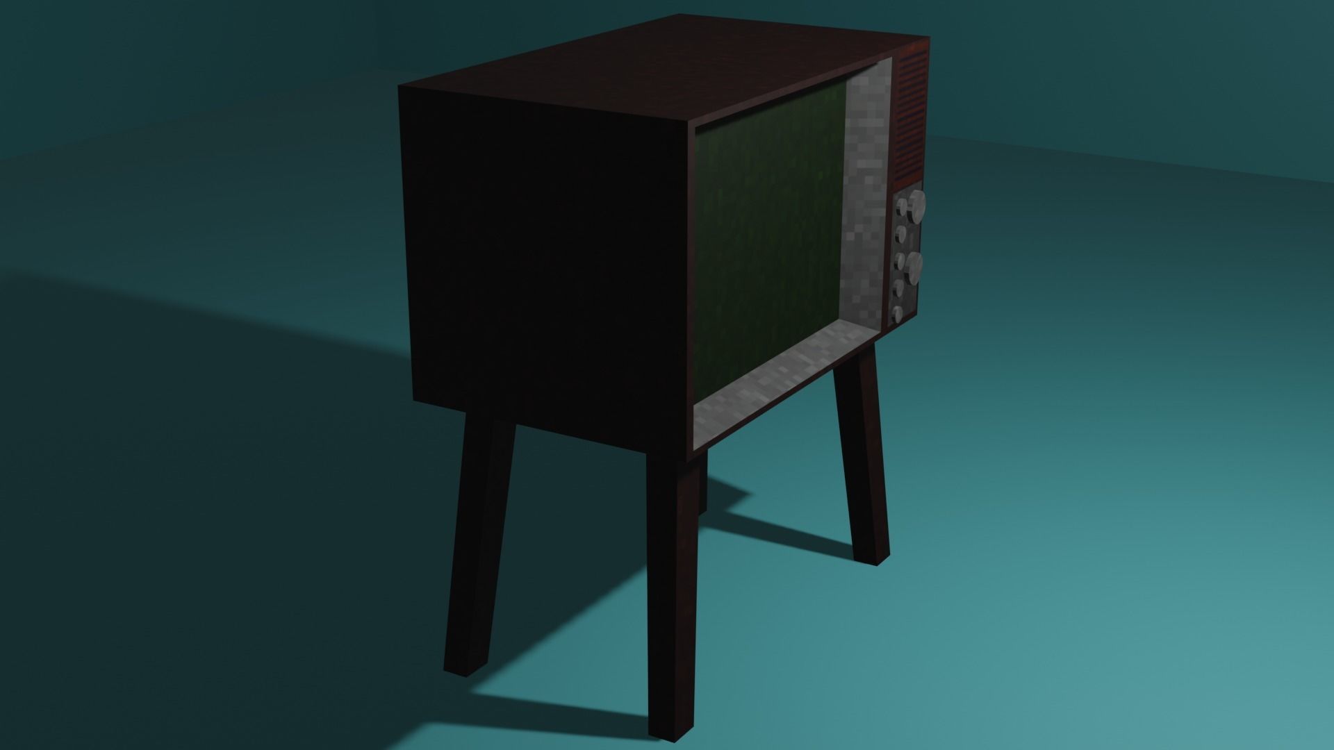 TV Old Retro PS1 PSX style Low-poly 3D model_3