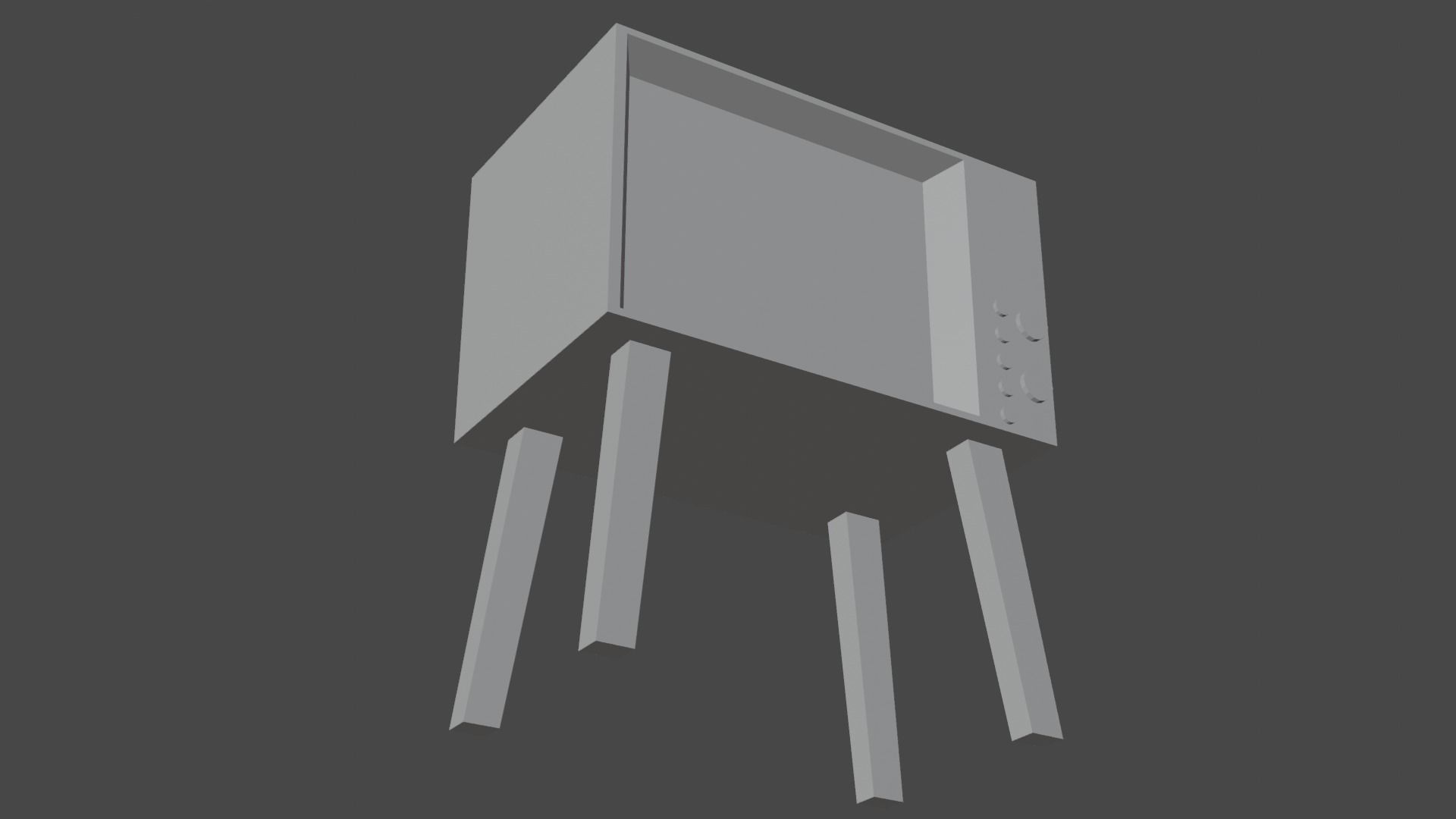 TV Old Retro PS1 PSX style Low-poly 3D model_13