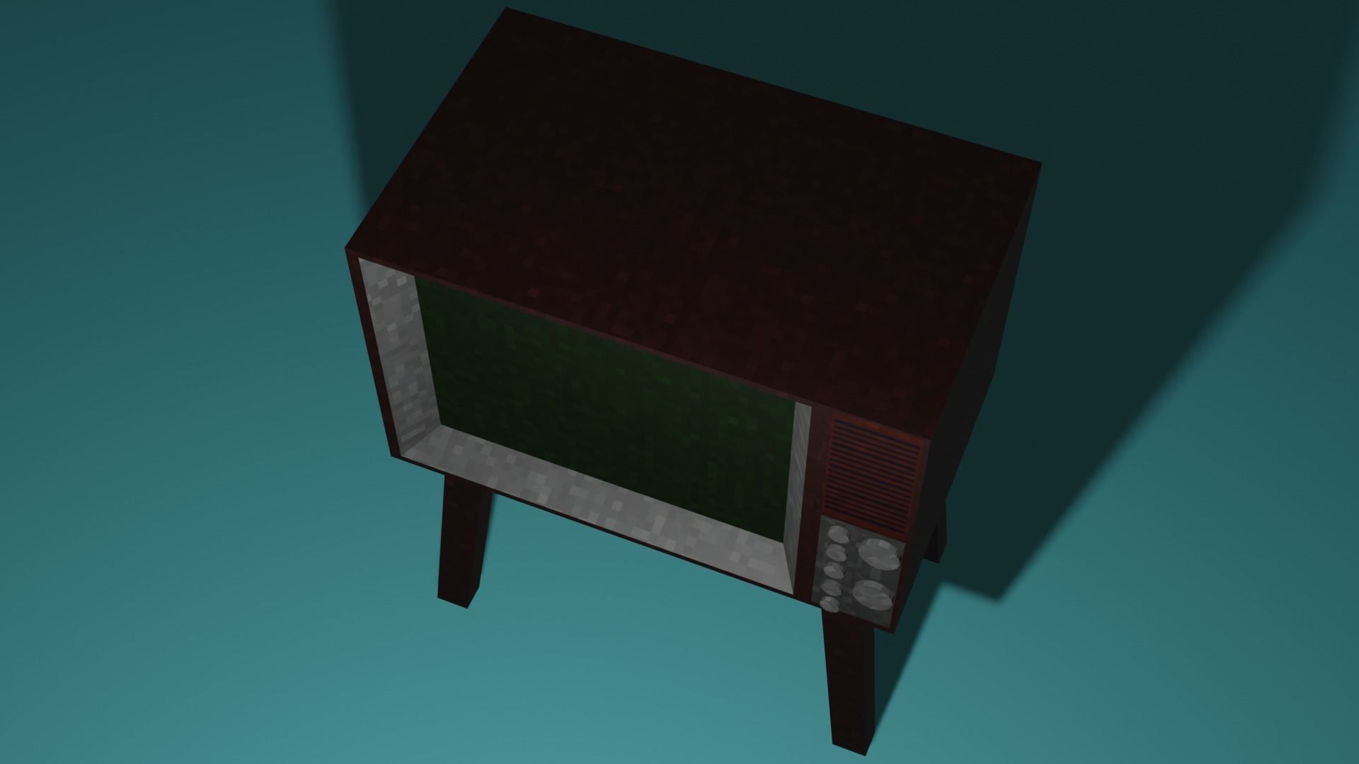 TV Old Retro PS1 PSX style Low-poly 3D model_8