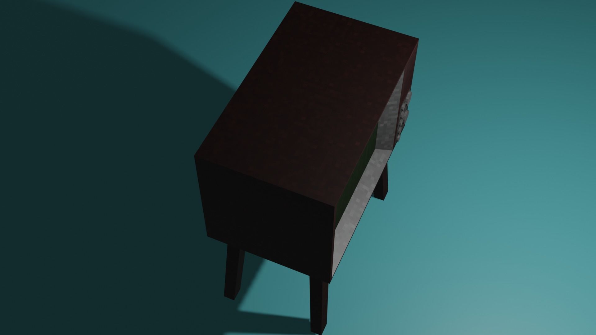 TV Old Retro PS1 PSX style Low-poly 3D model_4