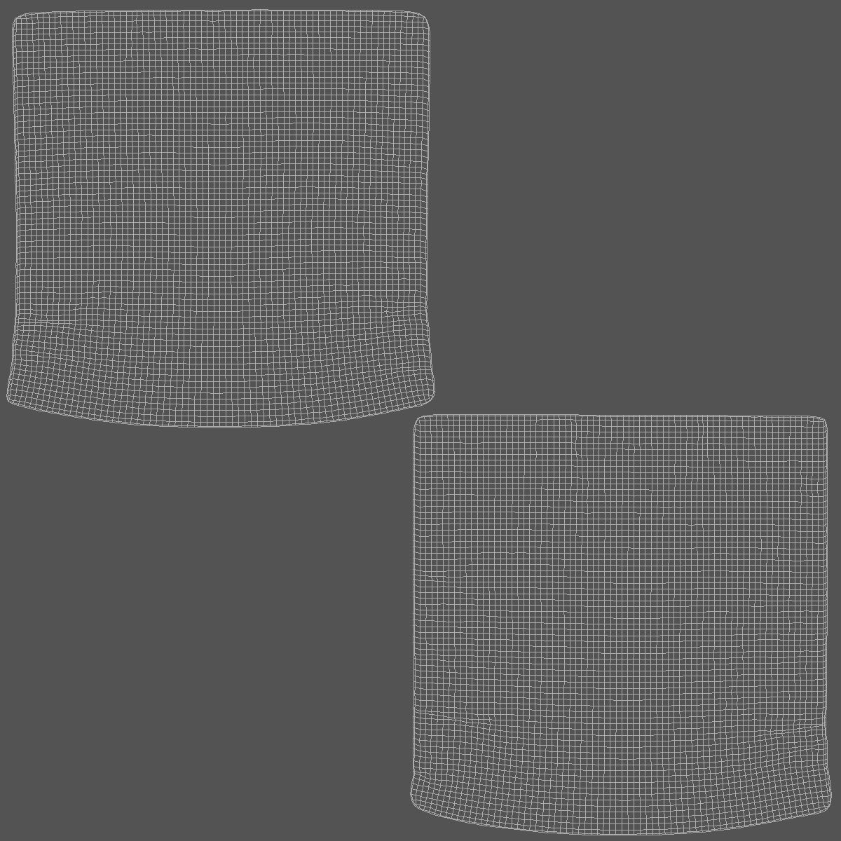 Square Bed Pillow - sleeping cushion Low-poly 3D model_5