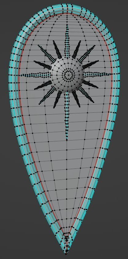 shield shaped like a rain drop Low-poly 3D model_5