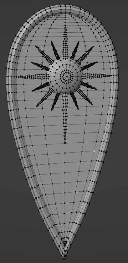 shield shaped like a rain drop Low-poly 3D model_6