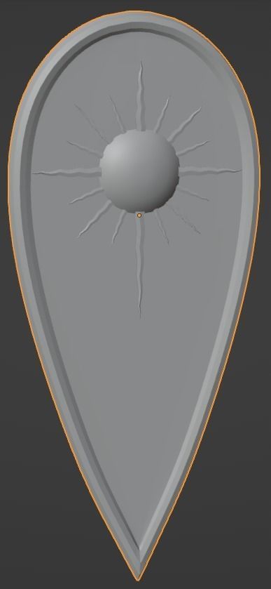 shield shaped like a rain drop Low-poly 3D model_4
