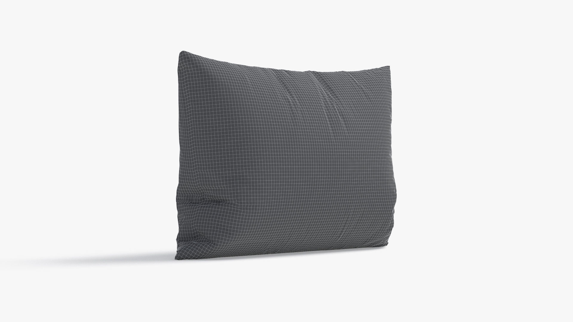 Rectangular Bed Pillow Stand - sleeping cushion Low-poly 3D model_6