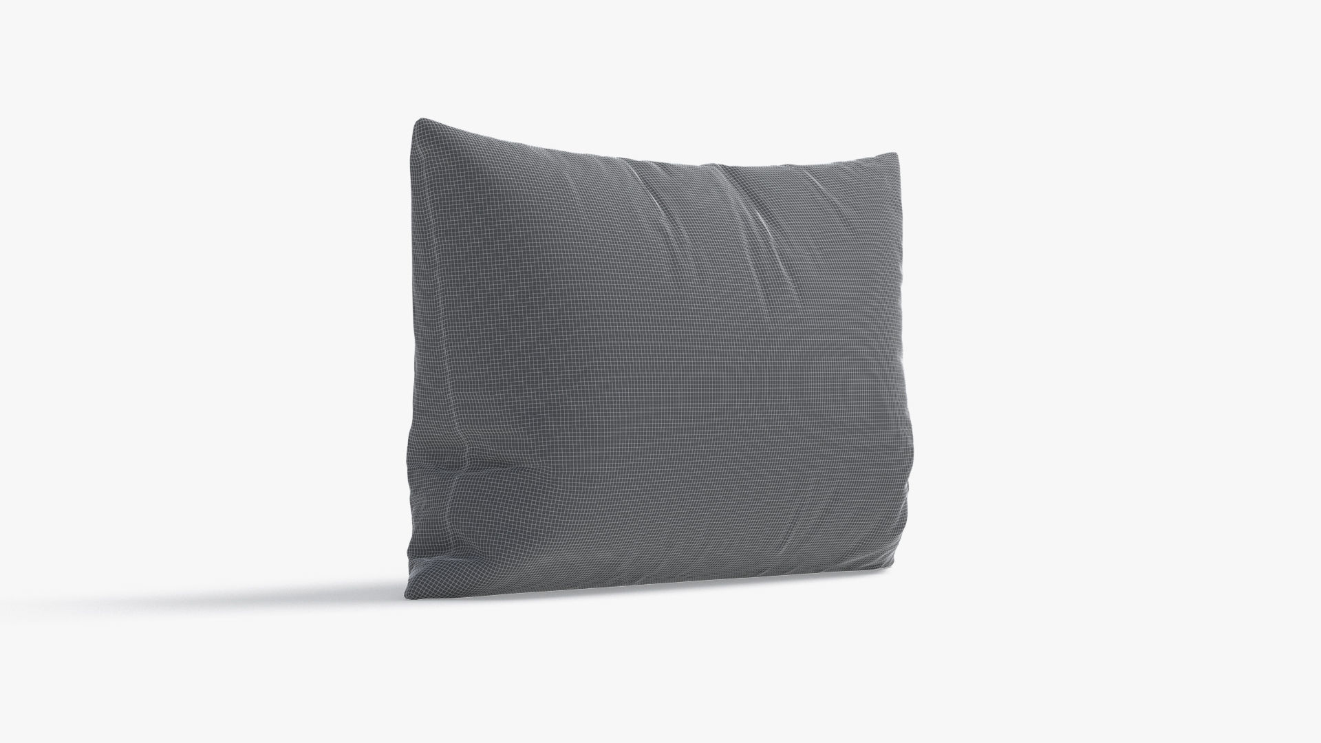 Rectangular Bed Pillow Stand - sleeping cushion Low-poly 3D model_7