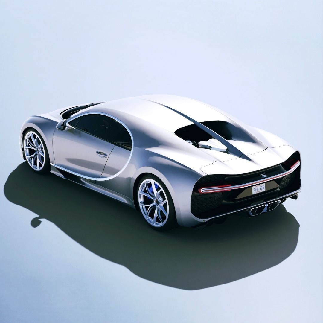 Bugatti Chiron 2016 Low-poly 3D model_1