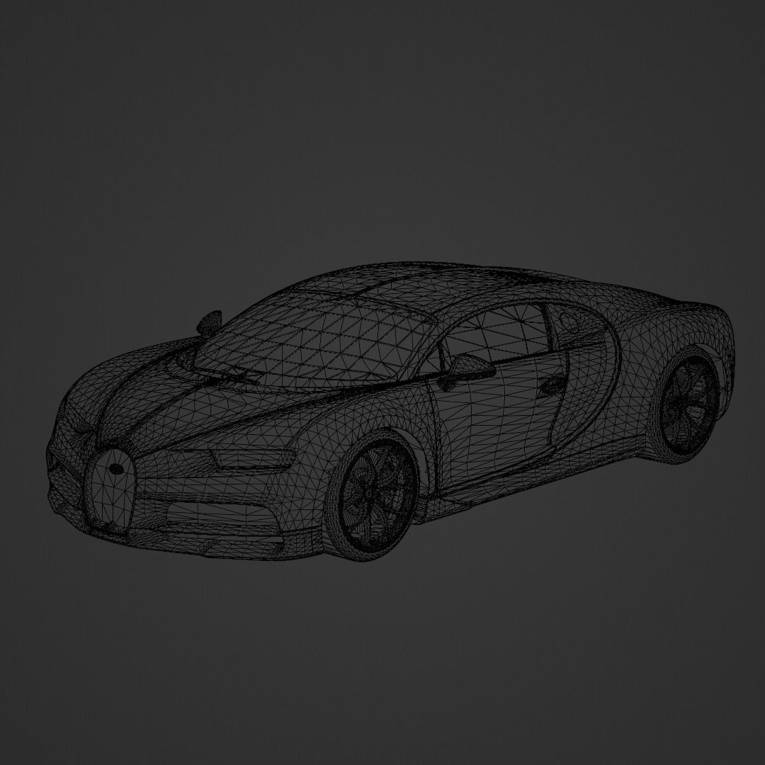 Bugatti Chiron 2016 Low-poly 3D model_5