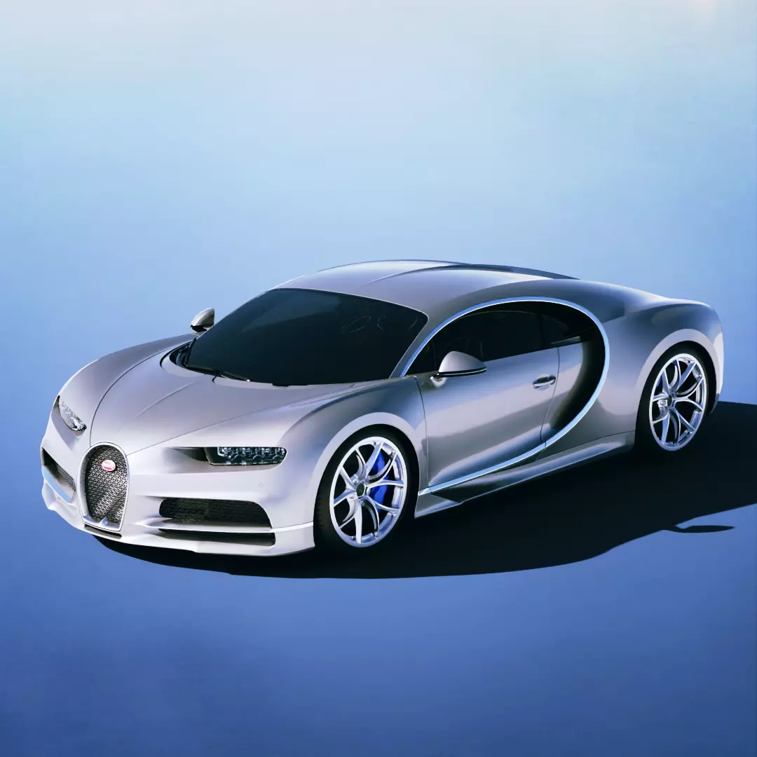 Bugatti Chiron 2016 Low-poly 3D model_0