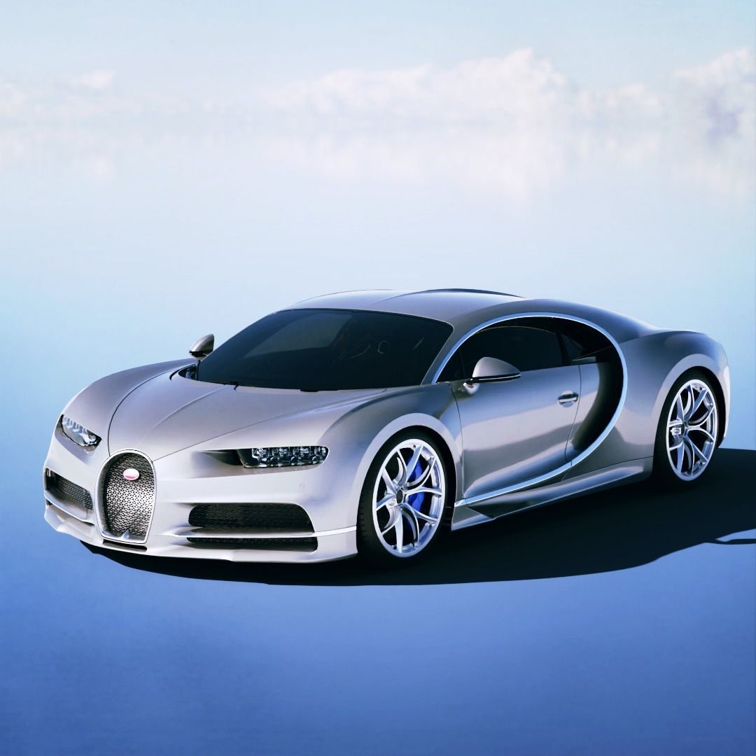 Bugatti Chiron 2016 Low-poly 3D model_3