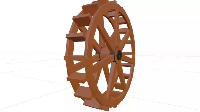 Paddle wheel basemesh - rdy for texturing Free low-poly 3D model
