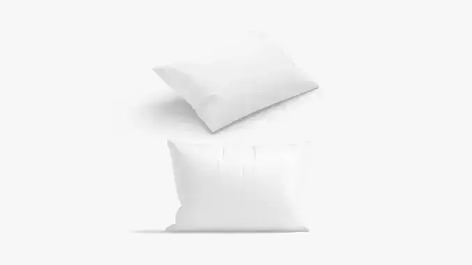 Rectangular Bed Pillow Set - lying and stand sleeping cushion Low-poly 3D model