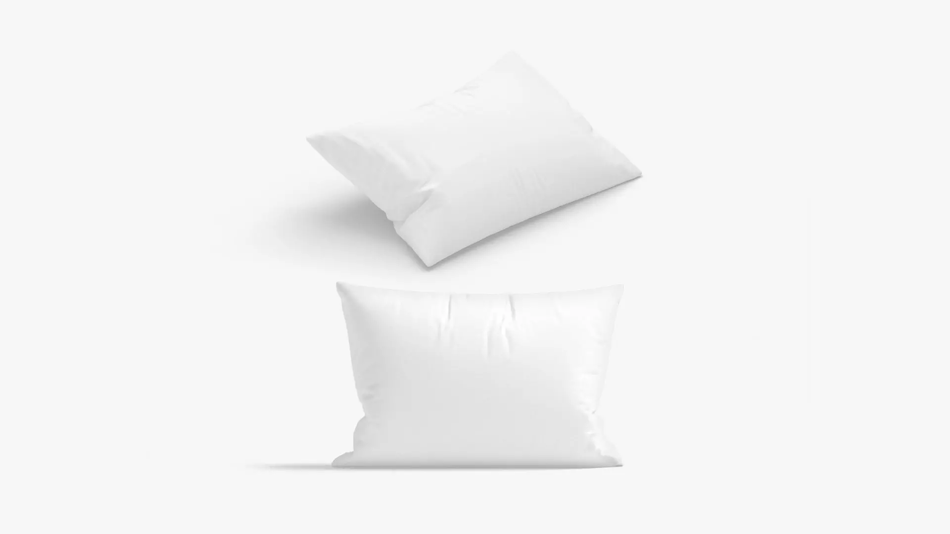 Rectangular Bed Pillow Set - lying and stand sleeping cushion Low-poly 3D model