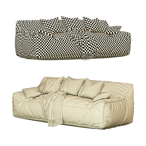 Big Joe Lux Large Bean sofa 3D model 6