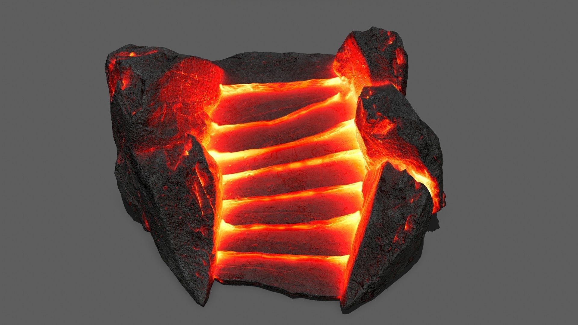 Volcanic Stair Low-poly 3D model_8