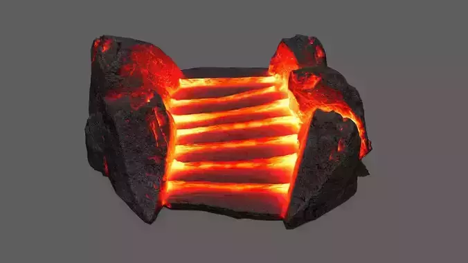 Volcanic Stair Low-poly 3D model