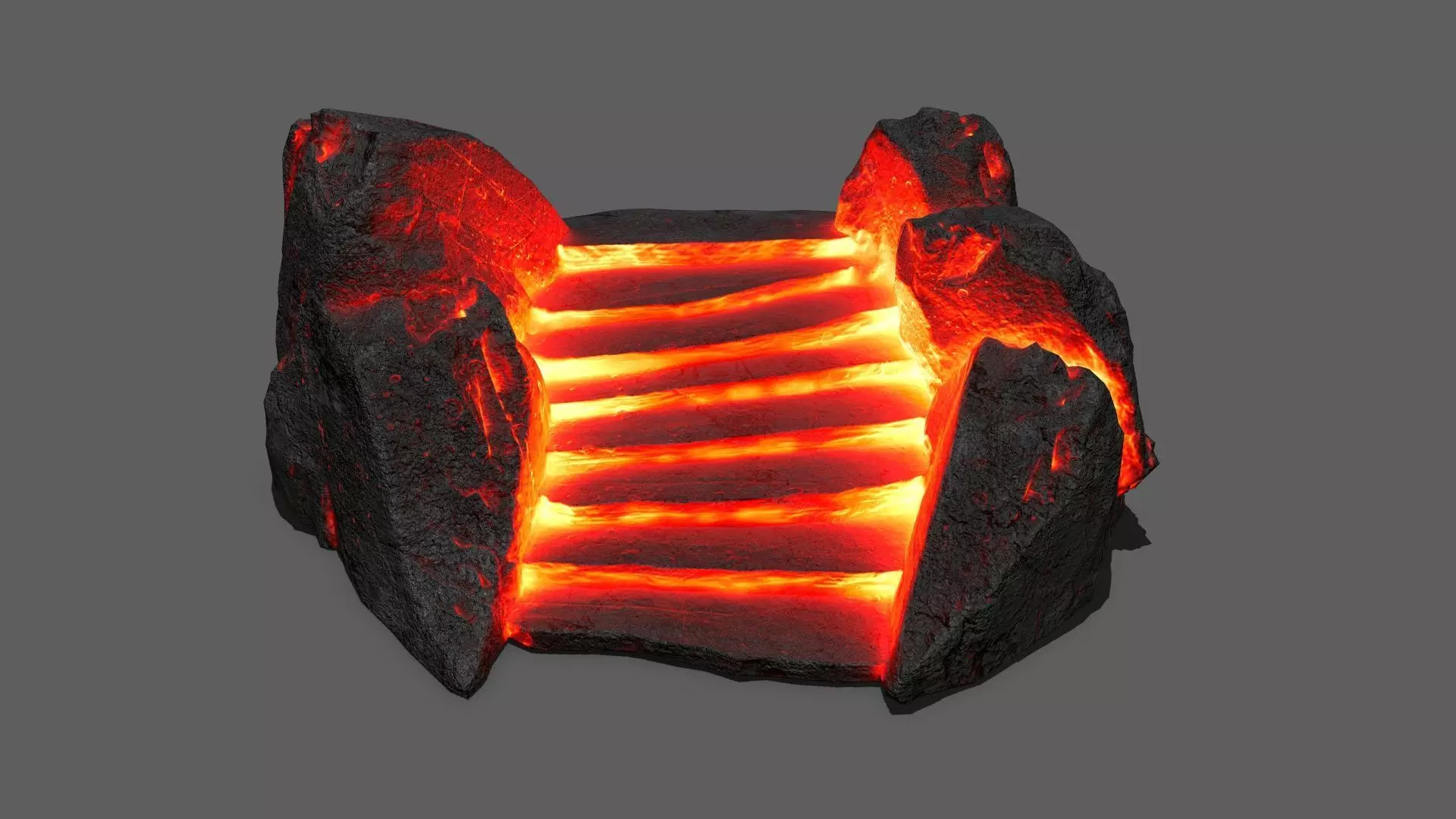 Volcanic Stair Low-poly 3D model_0